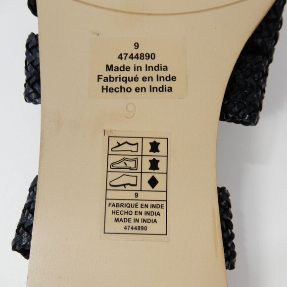 FREE PEOPLE Sunny Gilly Flats Wrap SANDALS Size 9 Black Woven Leather NEW $128 - Picture 13 of 15